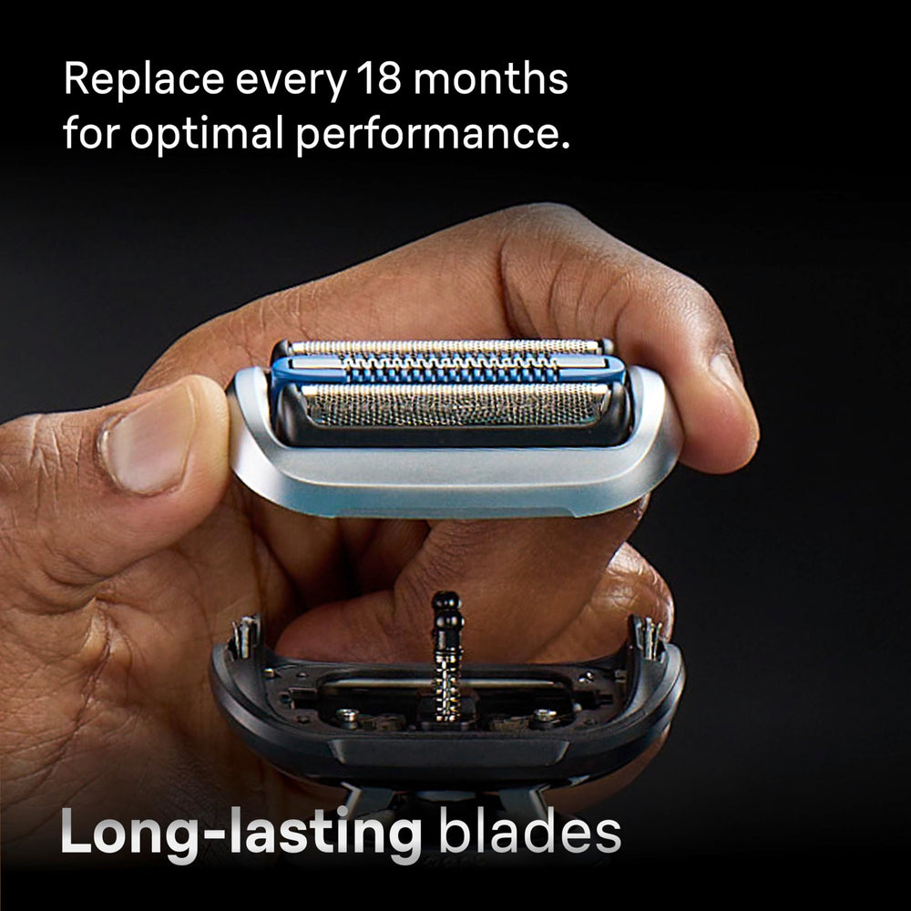 Hand holding Braun Series 7 7120s to show size and grip for comfortable handling