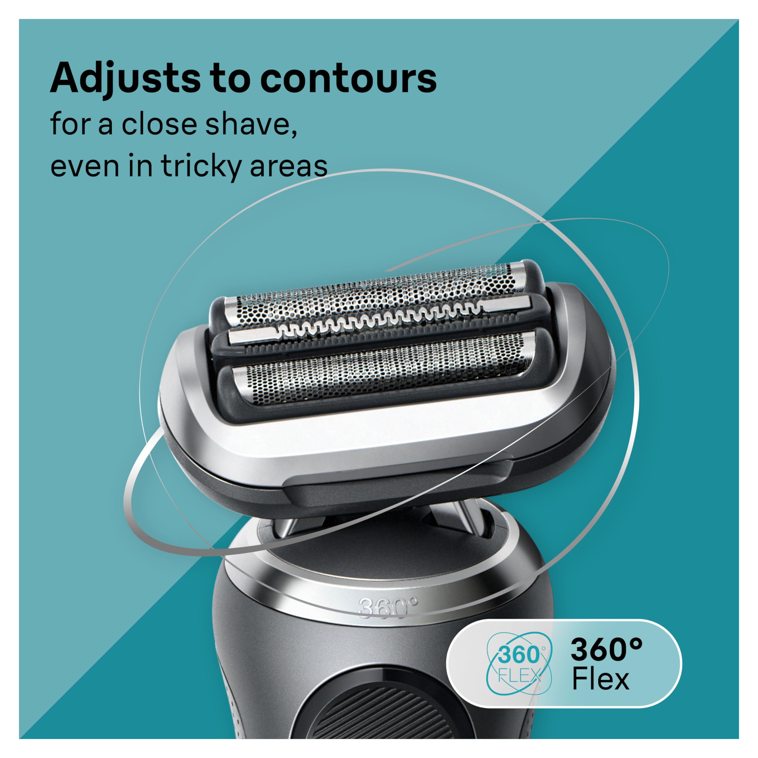 Braun Series 7 on its charging stand for tidy storage and consistent battery readiness