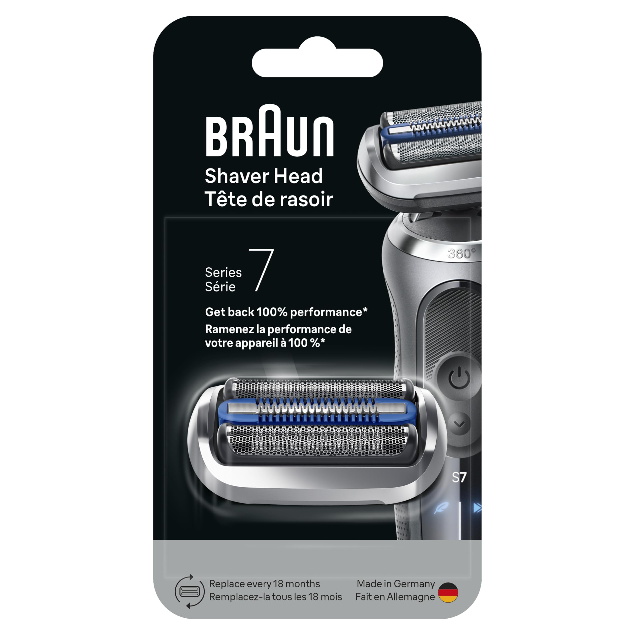 Braun Series 7 lifestyle bathroom scene showing original part ready to renew daily routine