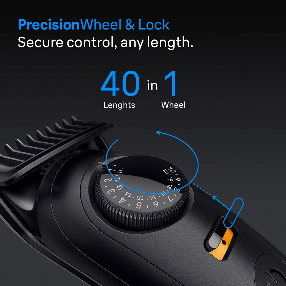 Braun Series 7 PrecisionWheel and lock display for 0.5 mm length control