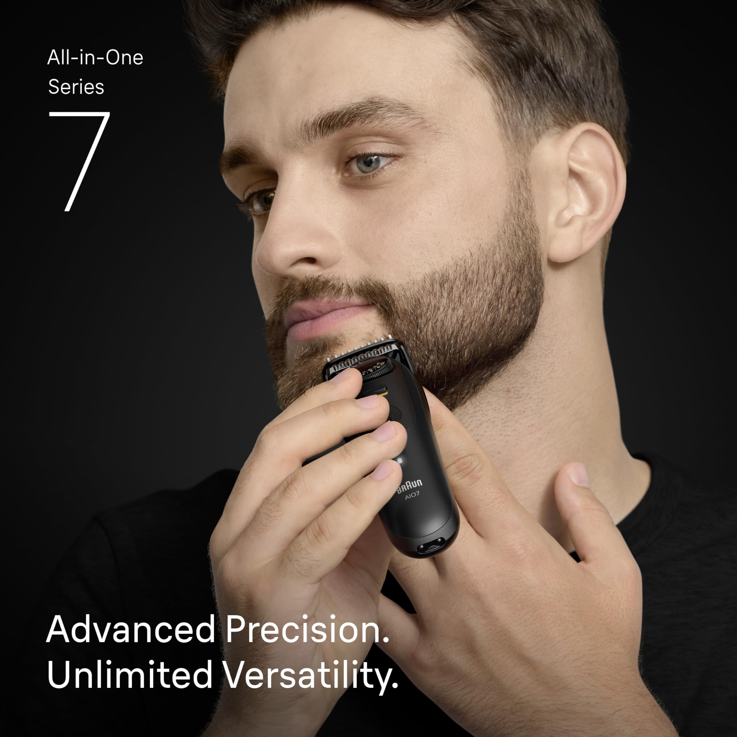 Braun Series 7 Sensitive Body Comb attached showing gentle body grooming