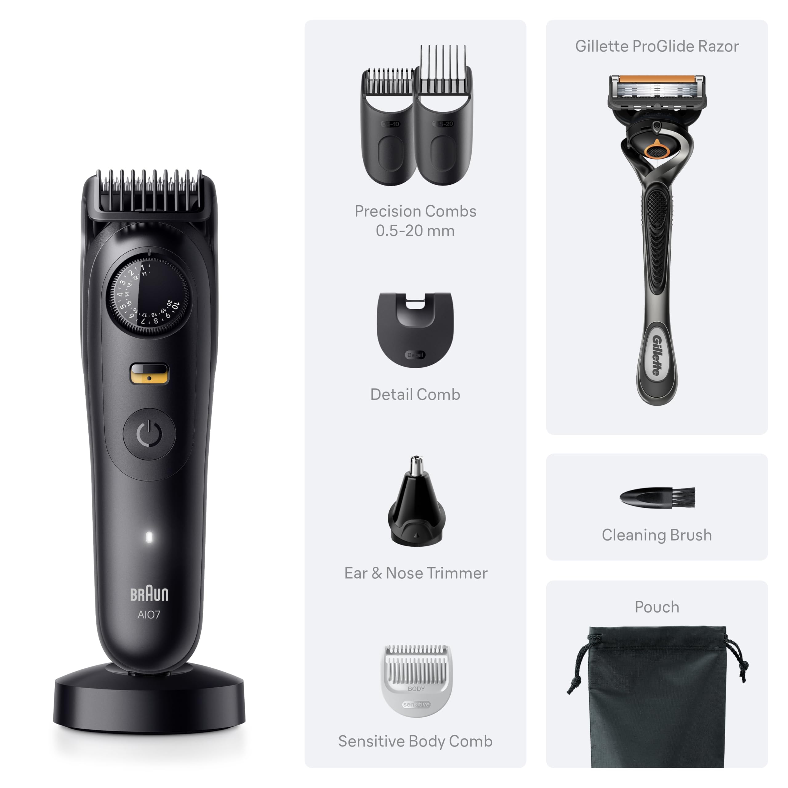 Braun Series 7 trimming a beard to show detailed edging and shaping benefit
