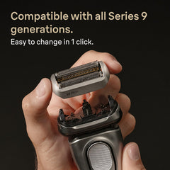 Braun Series 9 cutter block side view showing sharp blades for smoother shaves