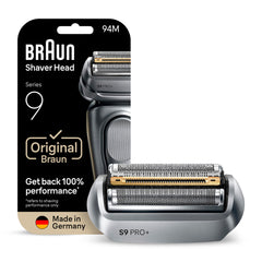 Braun Series 9 94M front view showing silver replacement head for restored performance