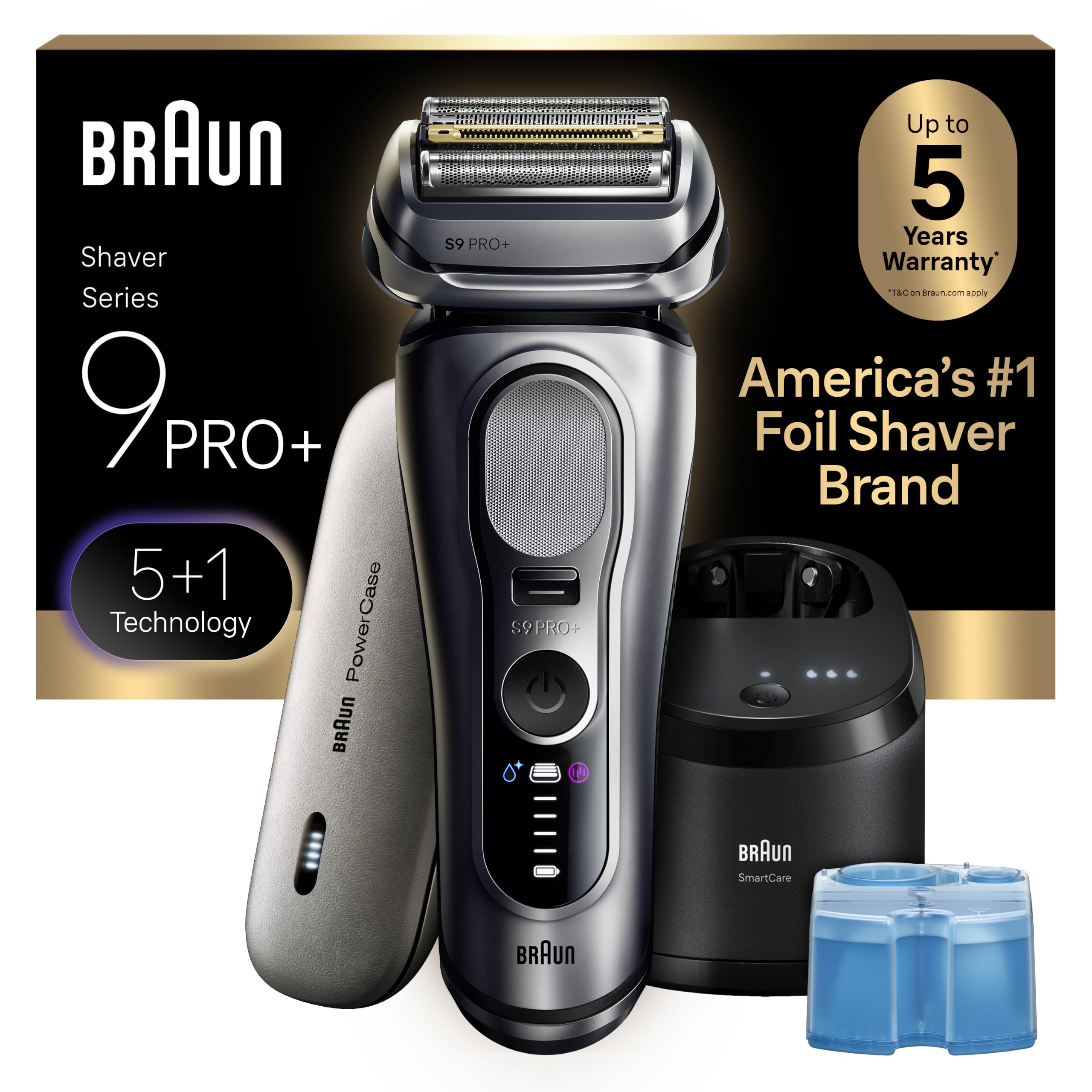 Braun front view showing sleek shaver design and ergonomic grip benefit