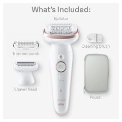 Braun Silk-épil 9 pivoting head close-up illustrating contour-following benefit