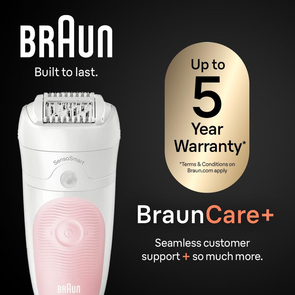 Braun Silk-épil 5 bikini trimmer in use on delicate area for precise, gentle grooming