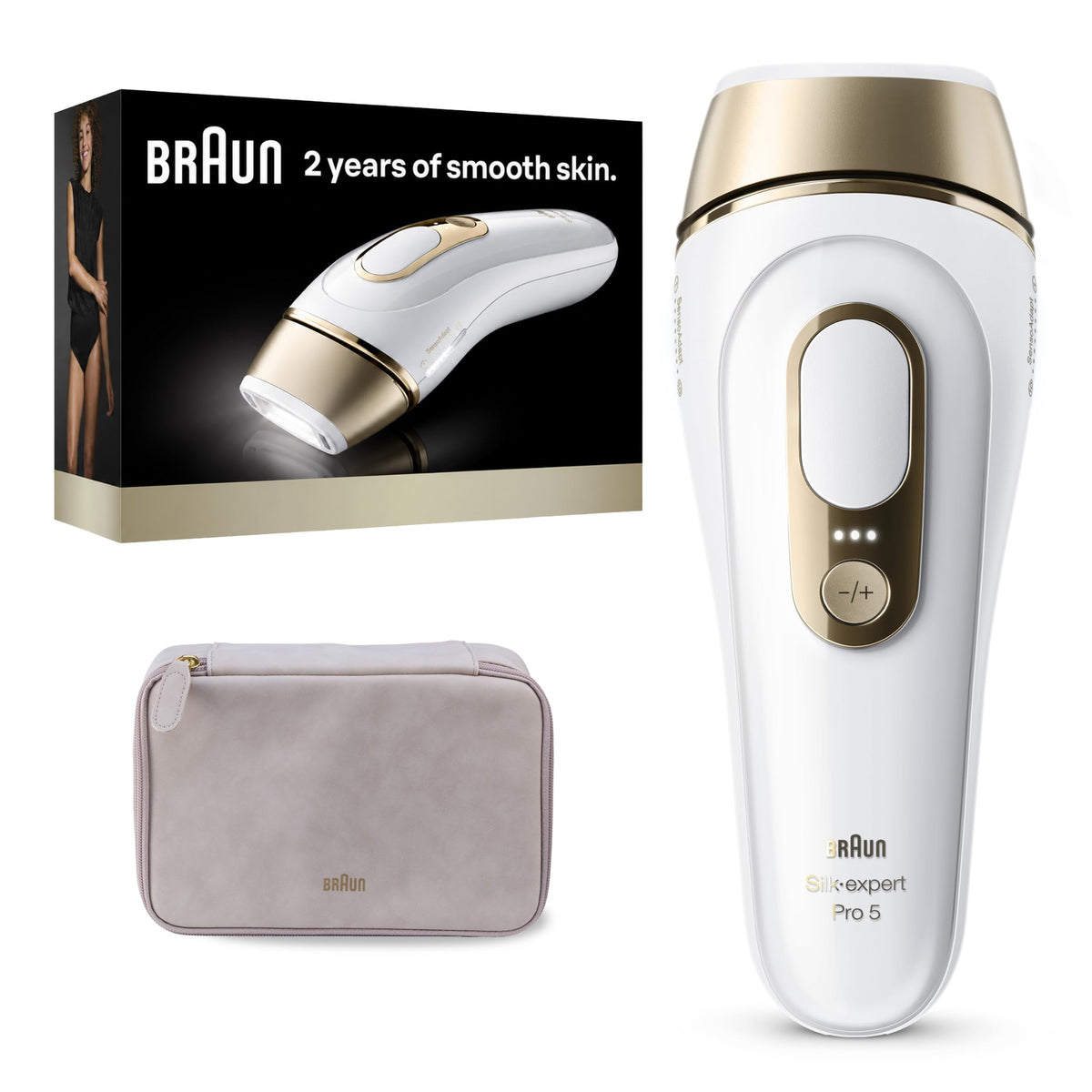 Braun Silk·Expert Pro 5 front view showing sleek design and easy use benefit