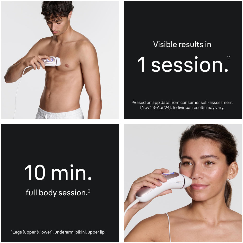Braun Skin i‑Expert device in hand illustrating compact design and easy mobility for home use