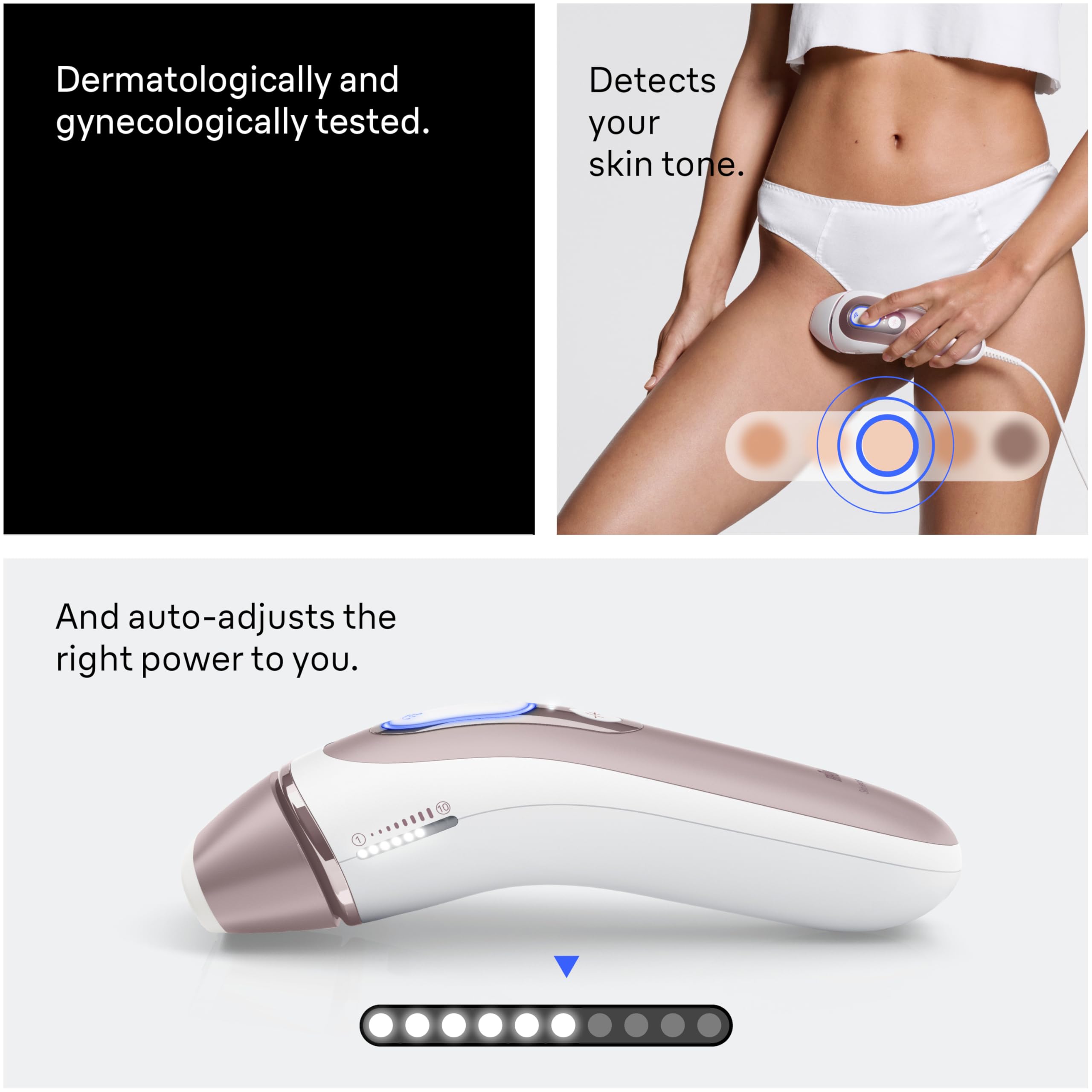 Braun Skin i‑Expert face treatment demo on upper lip showing gentle targeted facial use