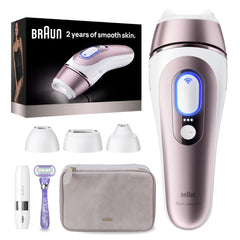 Braun Skin i‑Expert front view showing sleek device and ergonomic handle for comfortable treatments