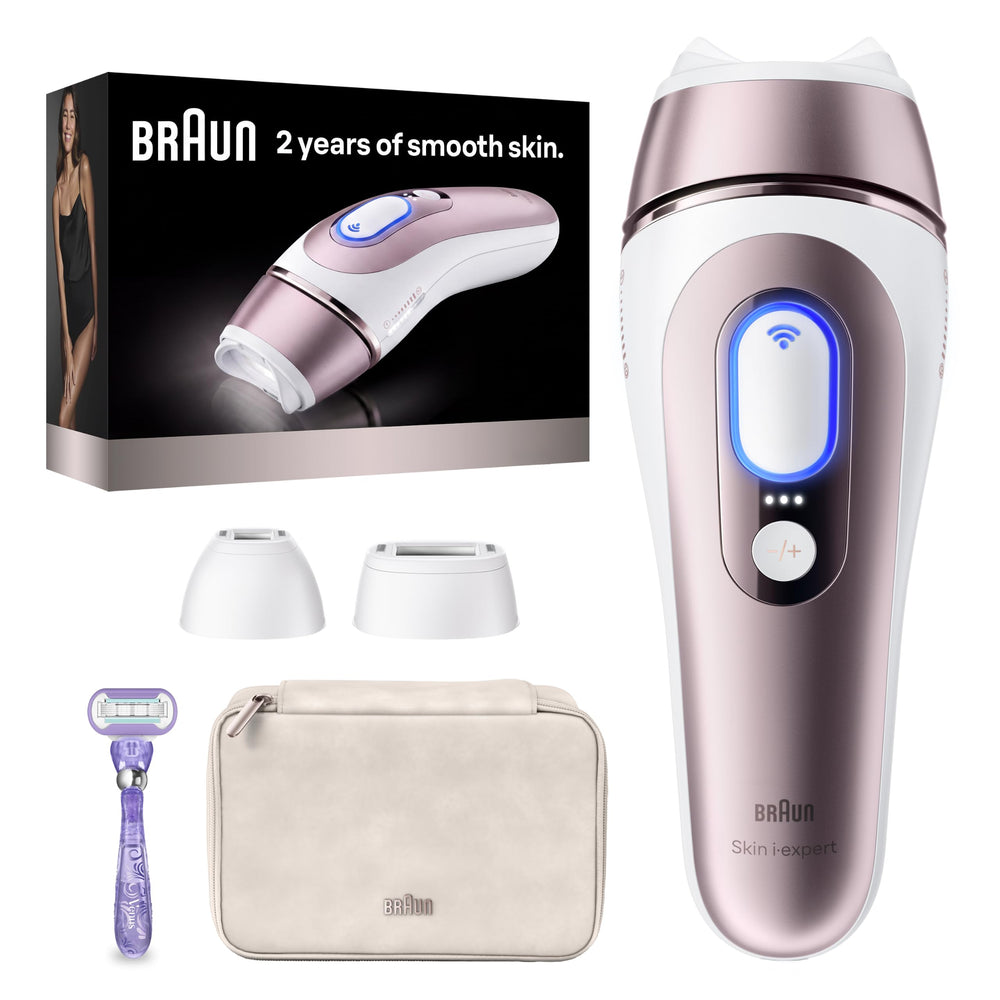 Braun device front view showing brand and sleek design for easy home hair removal