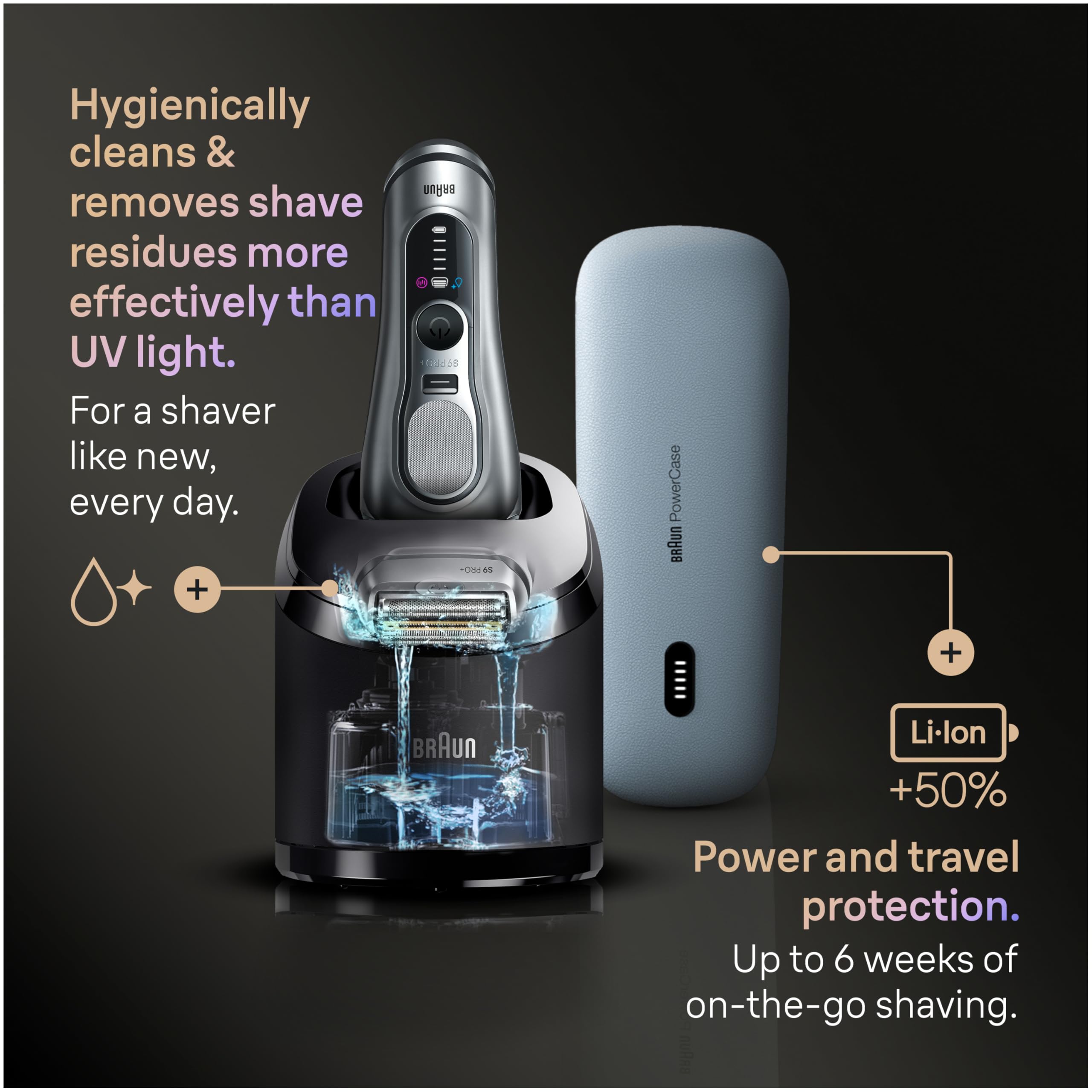 Braun wet and dry use in shower showing waterproof convenience
