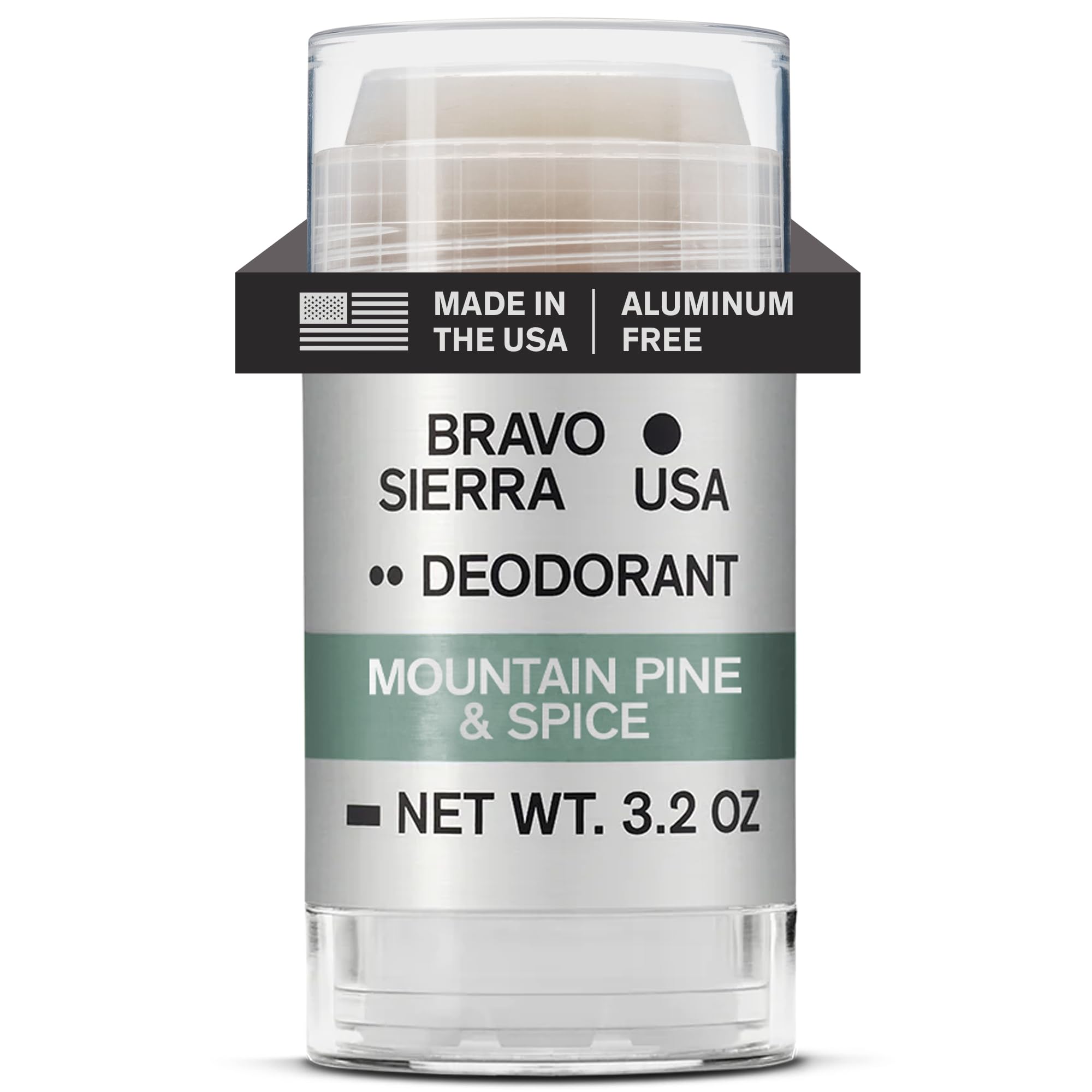 Bravo Sierra front packaging showing Mountain Pine & Spice scent and benefits