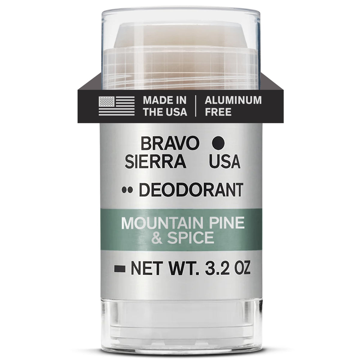 Bravo Sierra front packaging showing Mountain Pine & Spice scent and benefits