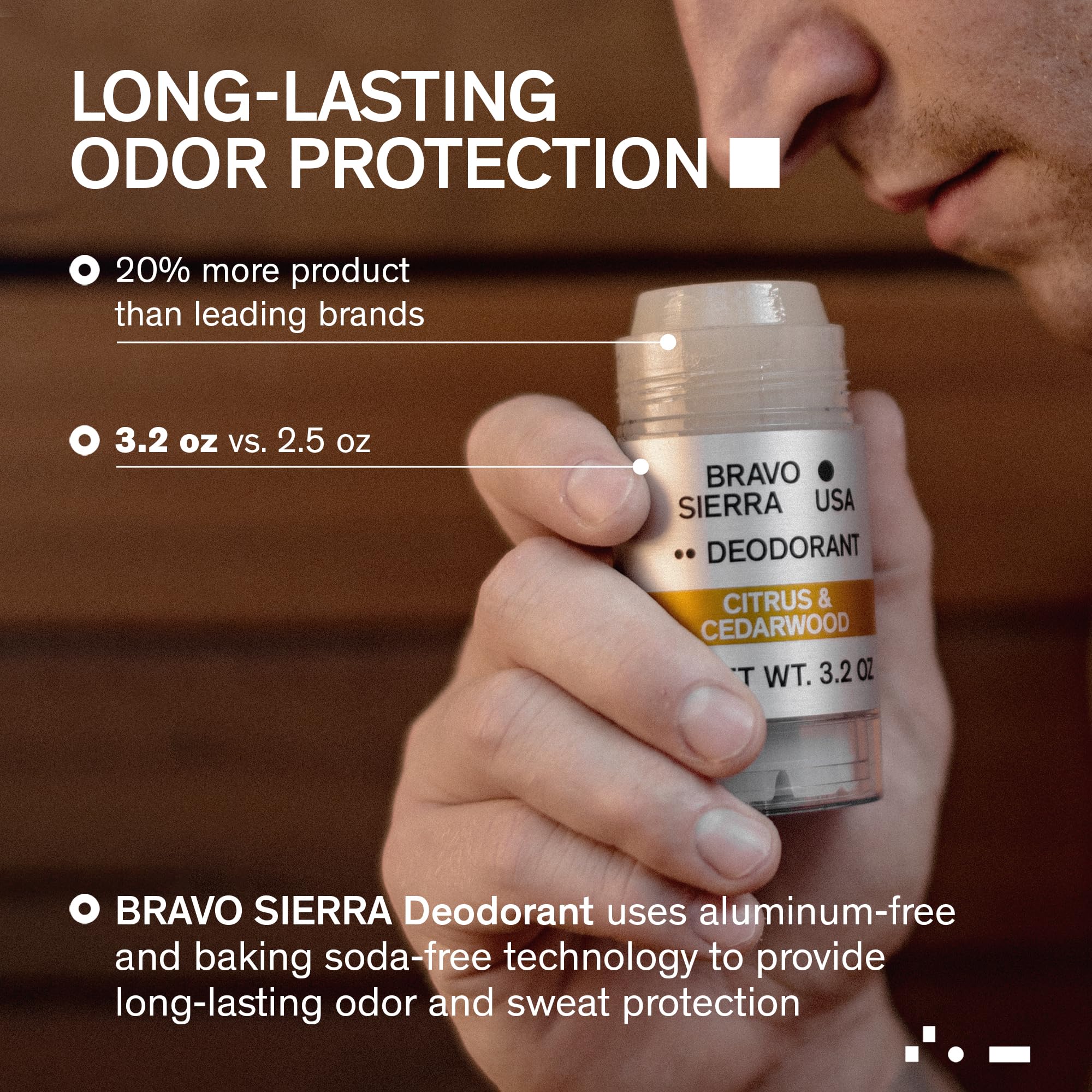 Bravo Sierra stick close-up showing smooth, clear glide texture and quick absorption