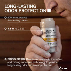 Bravo Sierra stick close-up showing smooth, clear glide texture and quick absorption