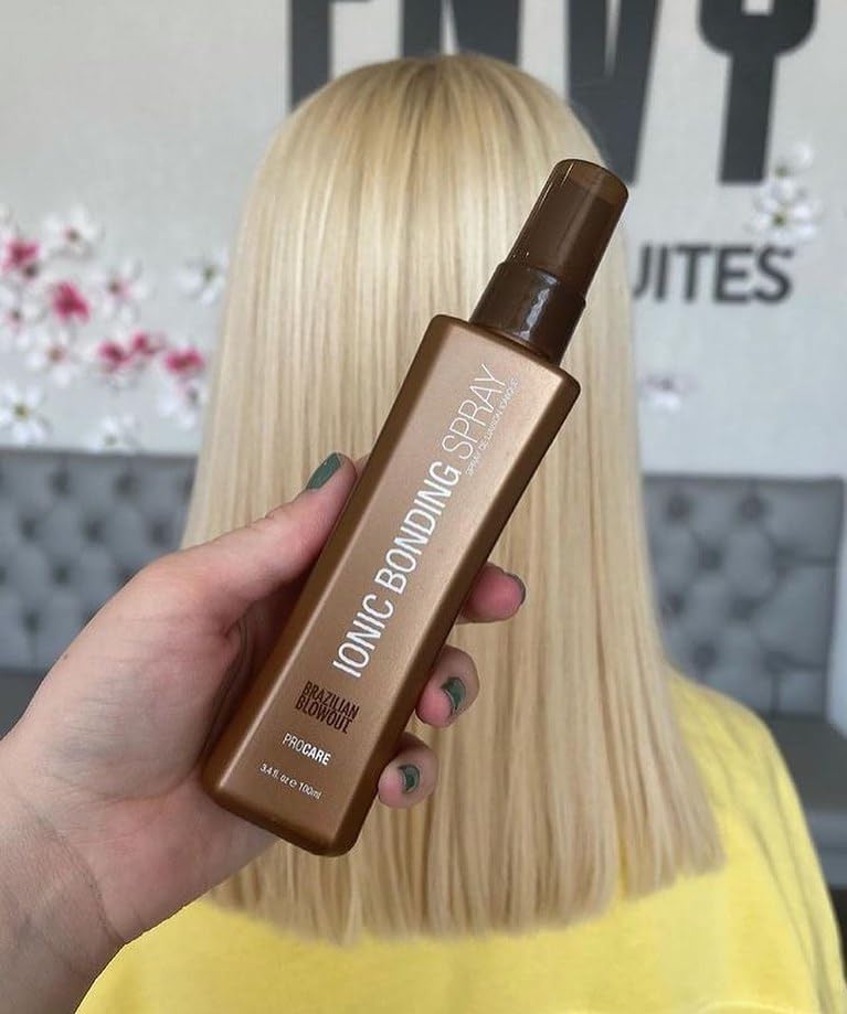 Brazilian Blowout 3.4 oz bottle next to common objects for scale, convenient travel size