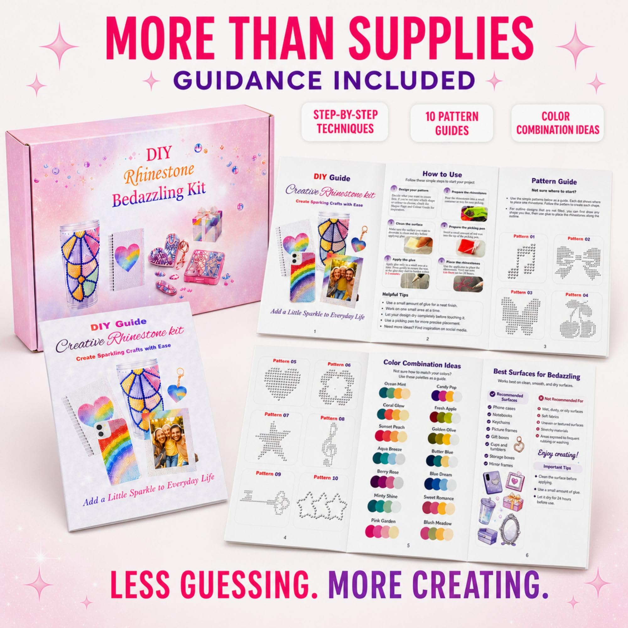 Breecasa contents spread with 40,000 colorful rhinestones for creative variety