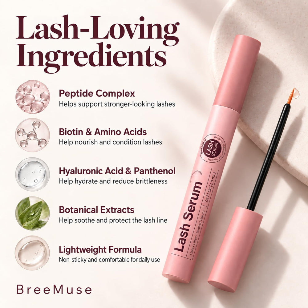 BreeMuse serum texture drop highlighting lightweight, hydrating feel