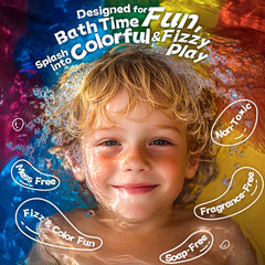 BreezeDream tablet dissolving in tub demonstrating vibrant color and easy cleanup
