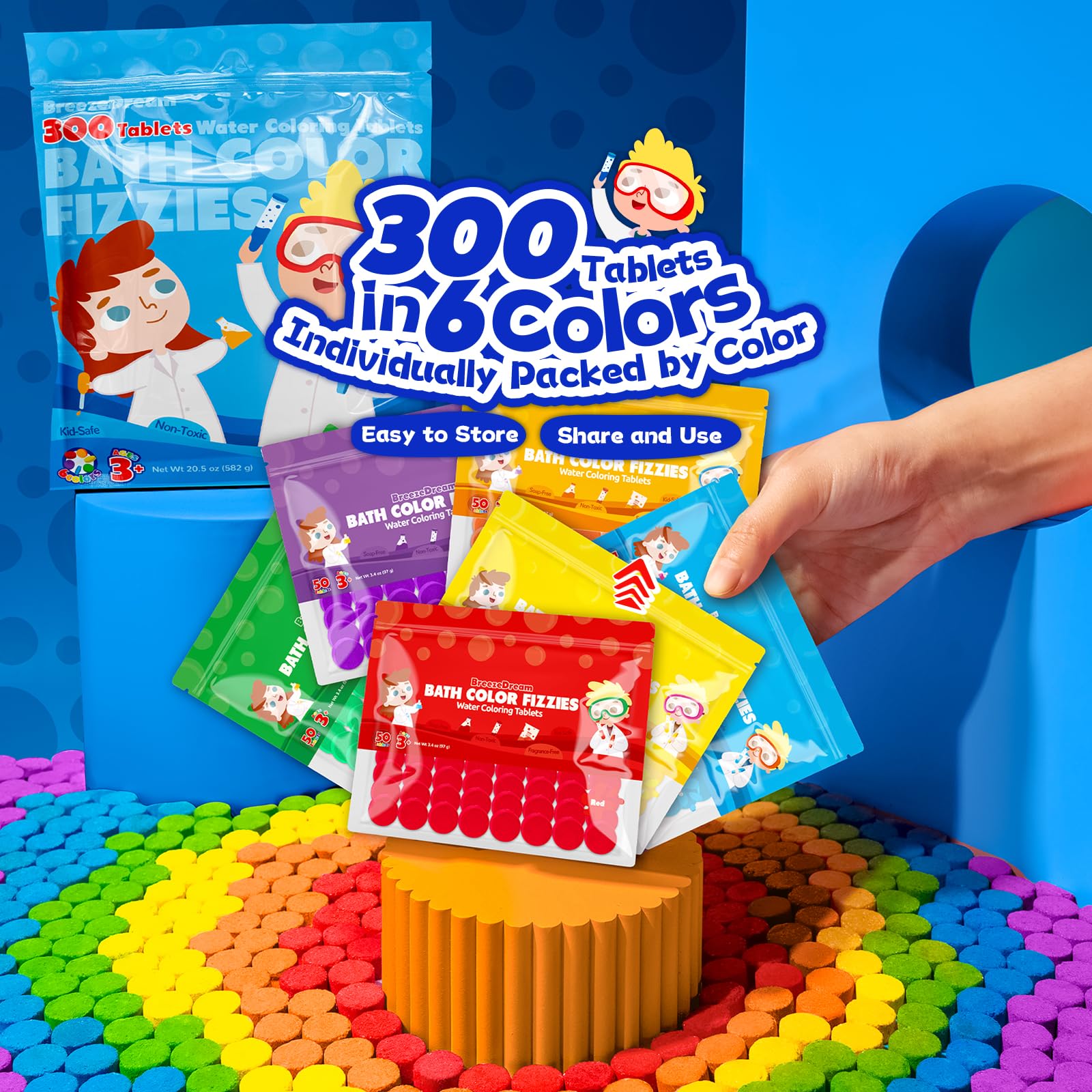 BreezeDream individual sealed color bags highlighted for freshness and separation