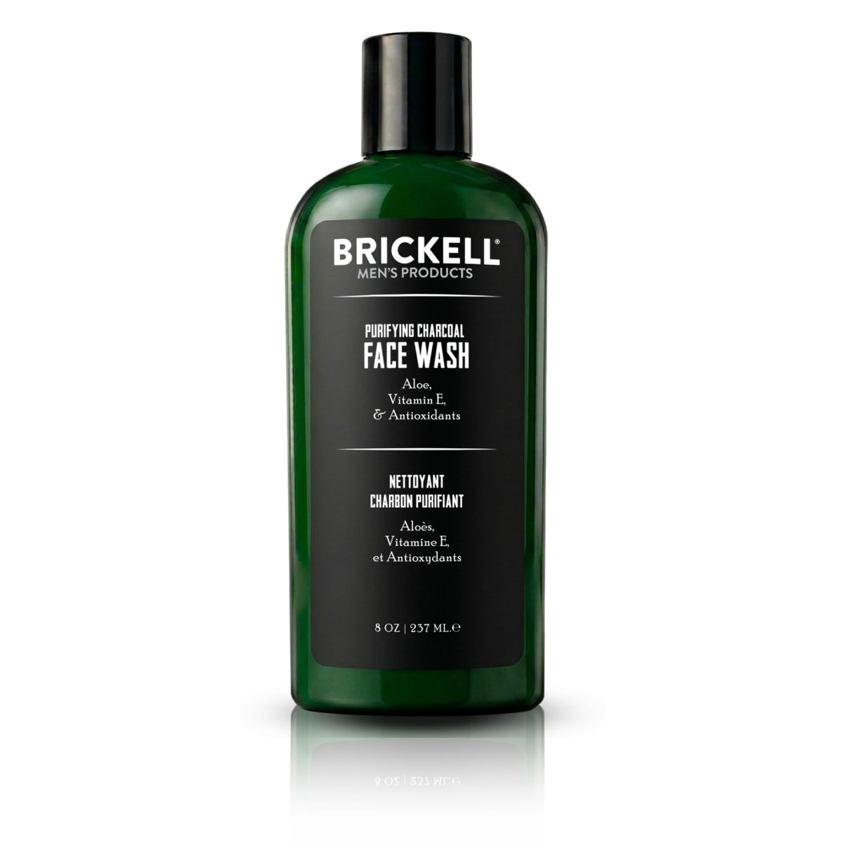 Brickell front packaging showing bottle and branding for clear daily use