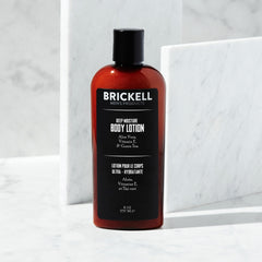 Brickell close-up of lotion texture demonstrating smooth, fast-absorbing hydration