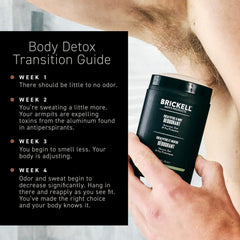 Brickell Men's Products stick in hand for scale showing travel-friendly 2.65 ounce convenience