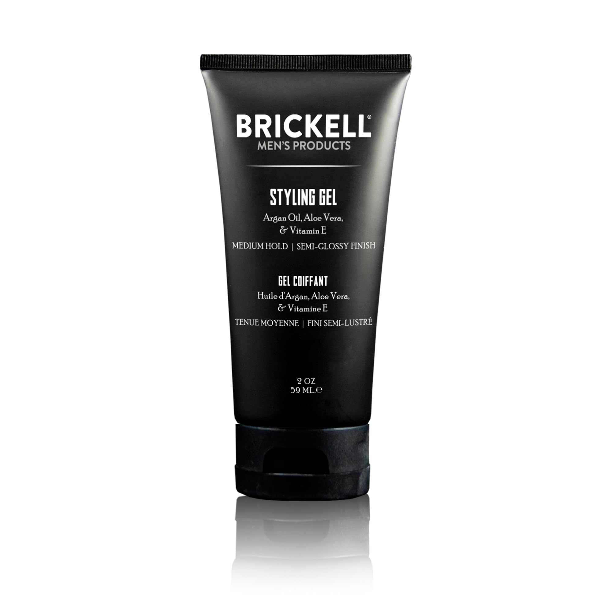 Brickell front packaging showing product and benefit of controlled hold