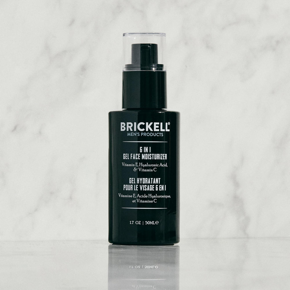 Brickell Men's gel close-up texture highlighting lightweight, fast-absorbing hydration benefit