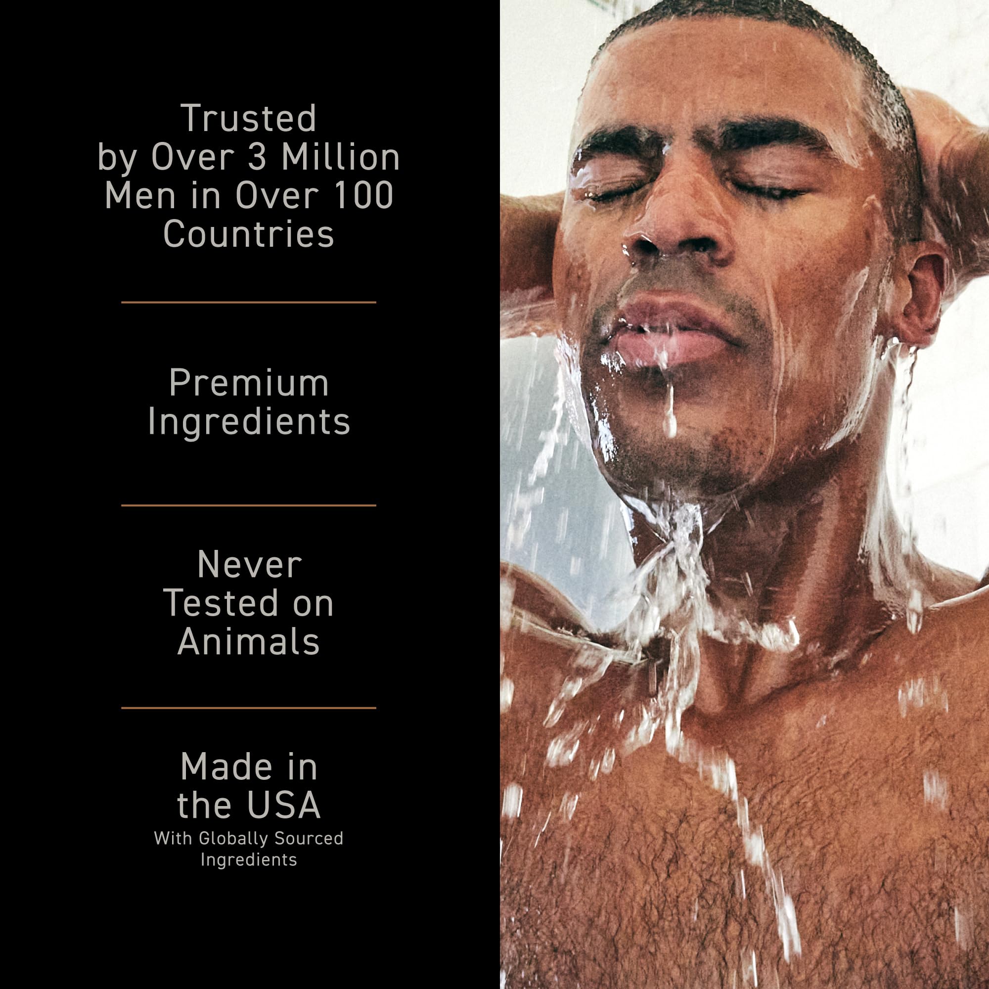 Brickell Men’s finished hair after wash showing increased volume and healthy shine