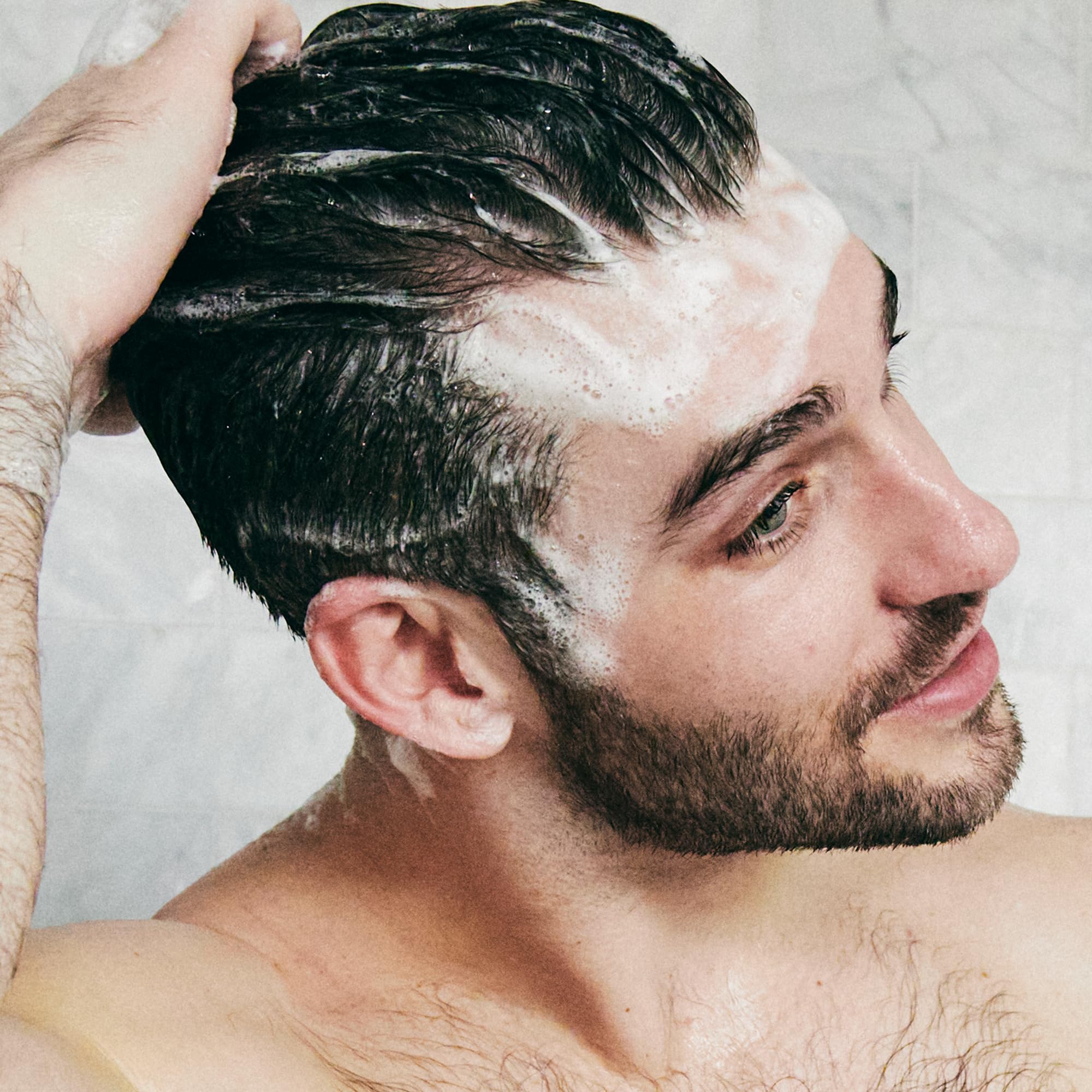 Brickell jojoba and ziziphus ingredient display emphasizing soothing scalp benefits