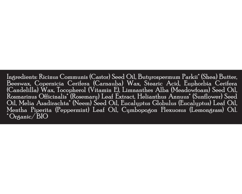 Brickell label detail focused on ingredients list to show transparency and trust