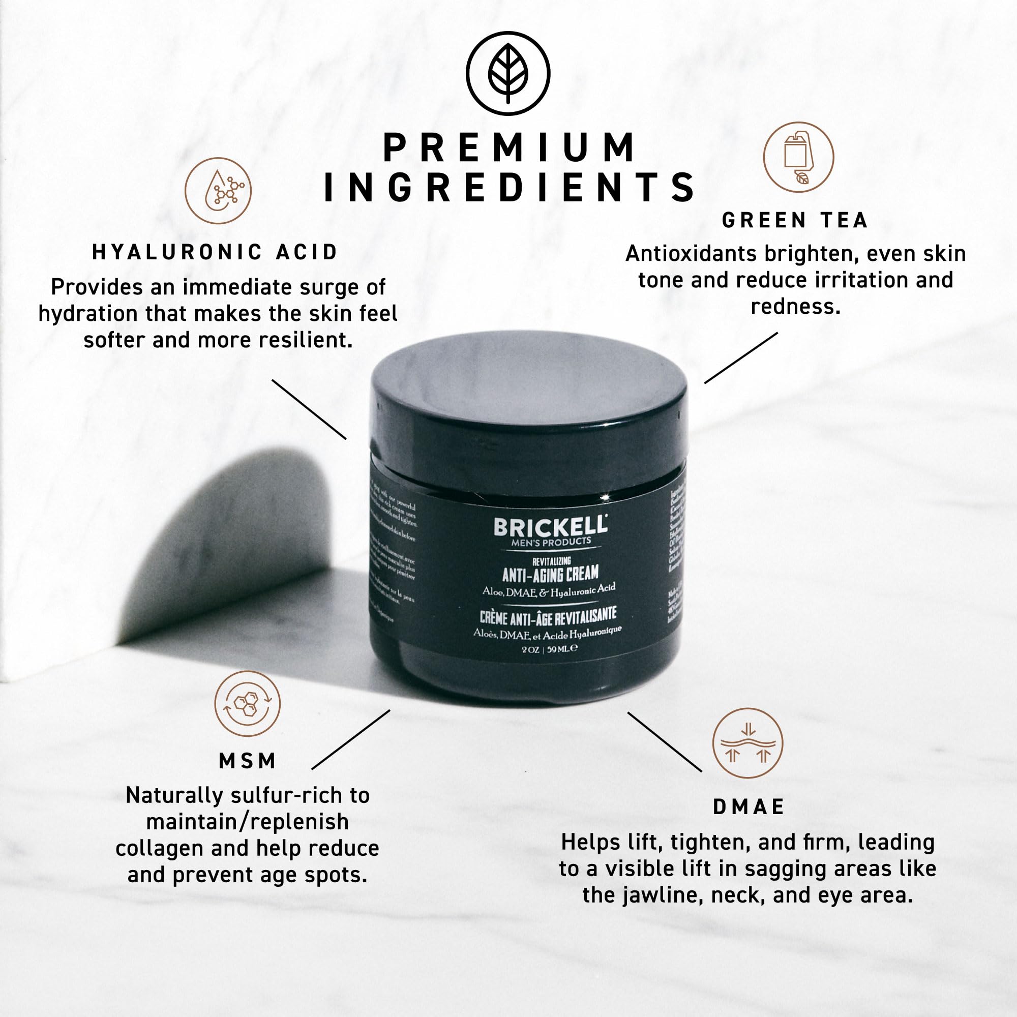 Brickell Men's Products close-up texture highlighting fast-absorbing hydration
