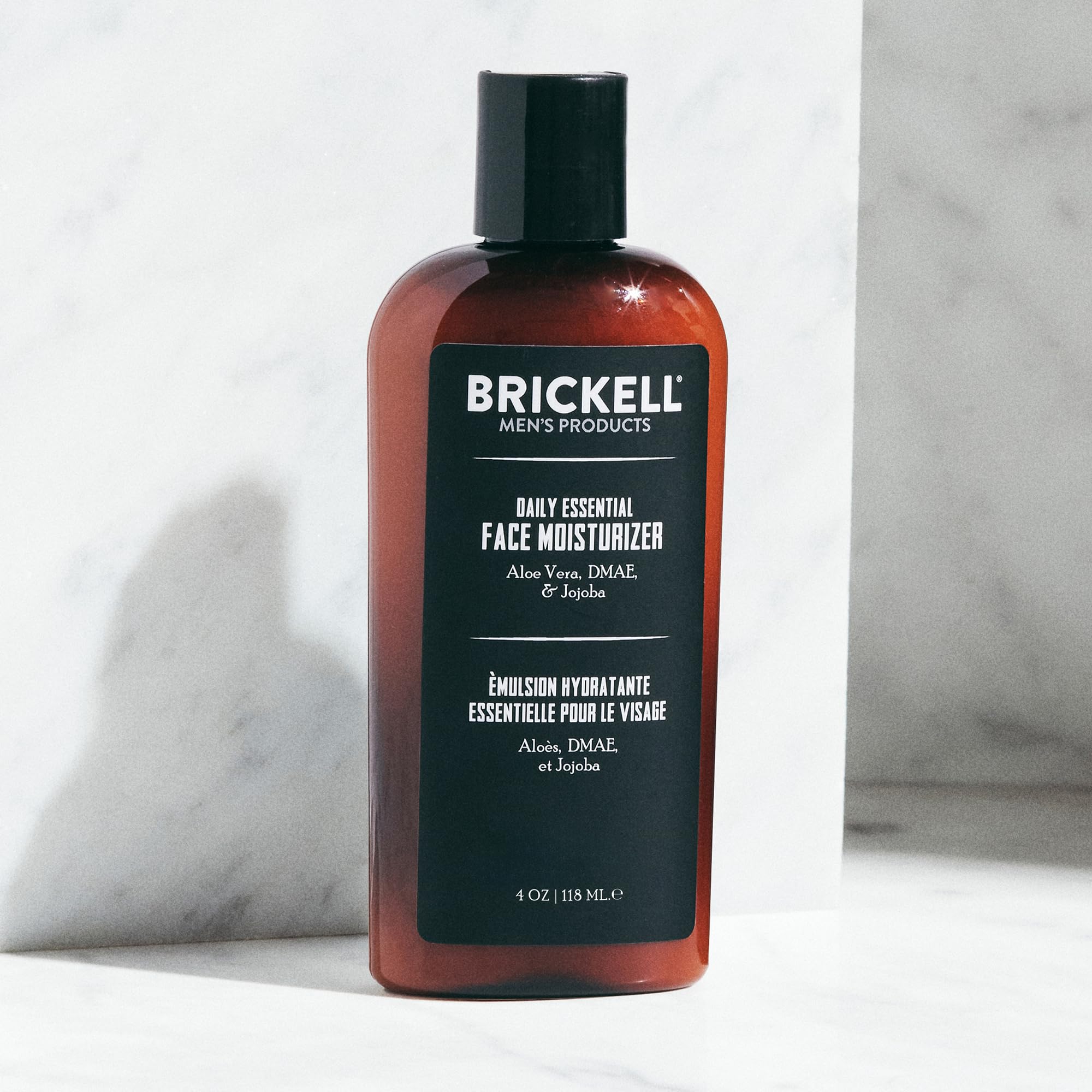 Brickell Men's Products close-up texture displays lightweight lotion for quick absorption