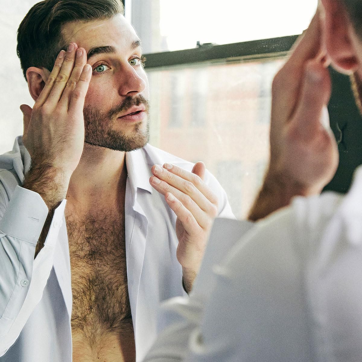 Brickell Men's Products serums applied on skin demonstrating fast absorption and hydration