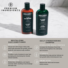 Brickell Men’s shampoo being poured and lathered for a refreshing clean feel