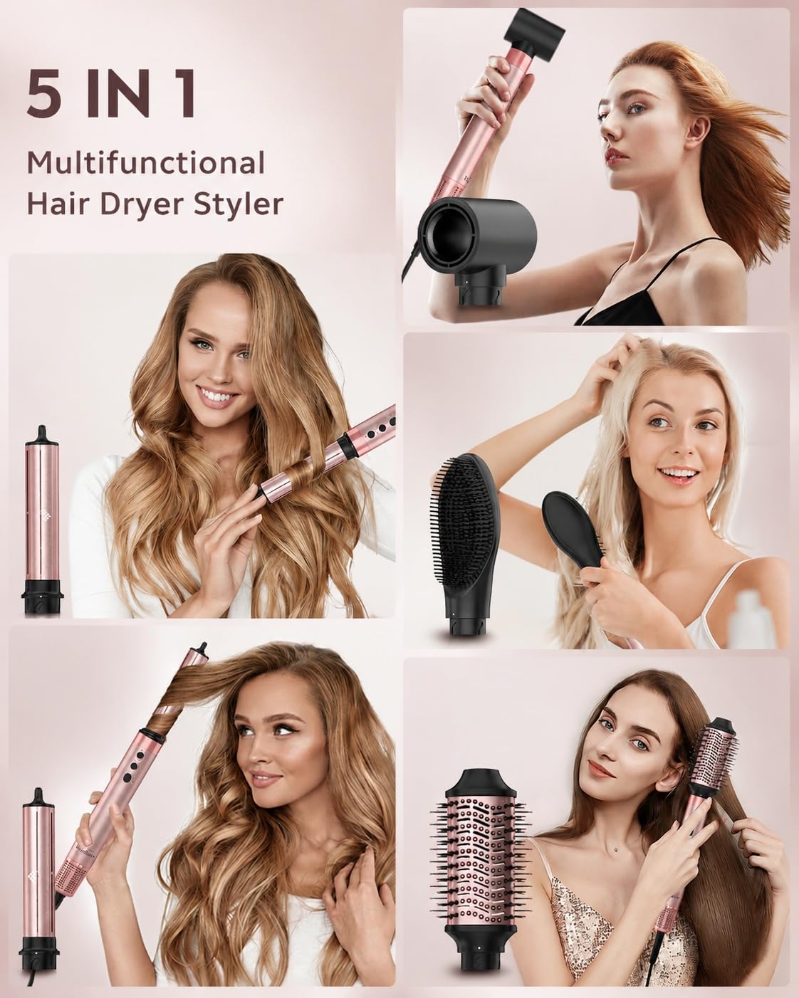 Brightup thermal round brush closeup highlights 800M negative ions for smoother hair