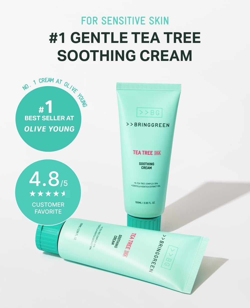 BRING GREEN cream applied on hand illustrating quick absorption and cool feel