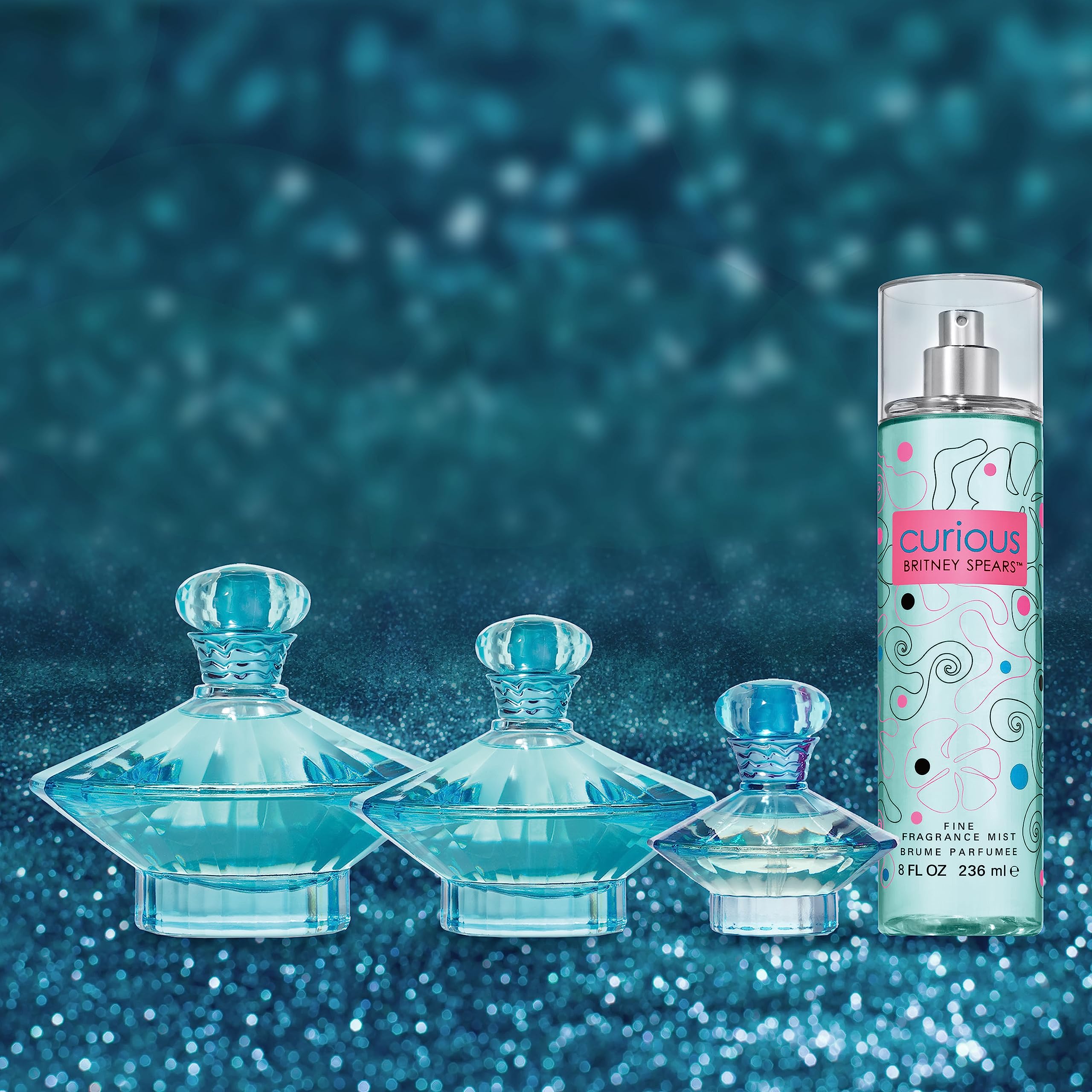 Evening outfit scene with Britney Spears bottle suggesting date-night-ready fragrance benefit