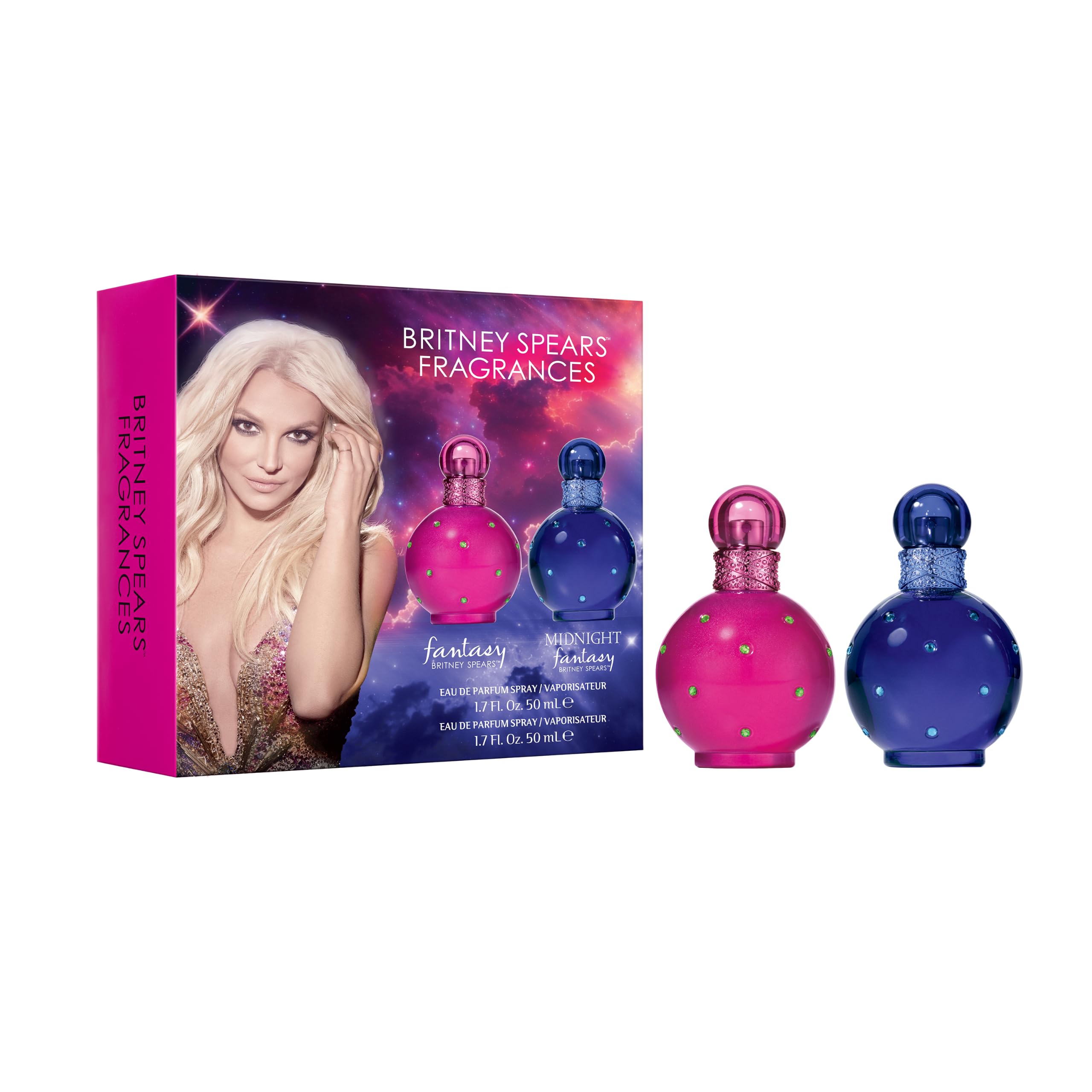 Britney Spears Fantasy bottle closeup label showing design and brand clarity