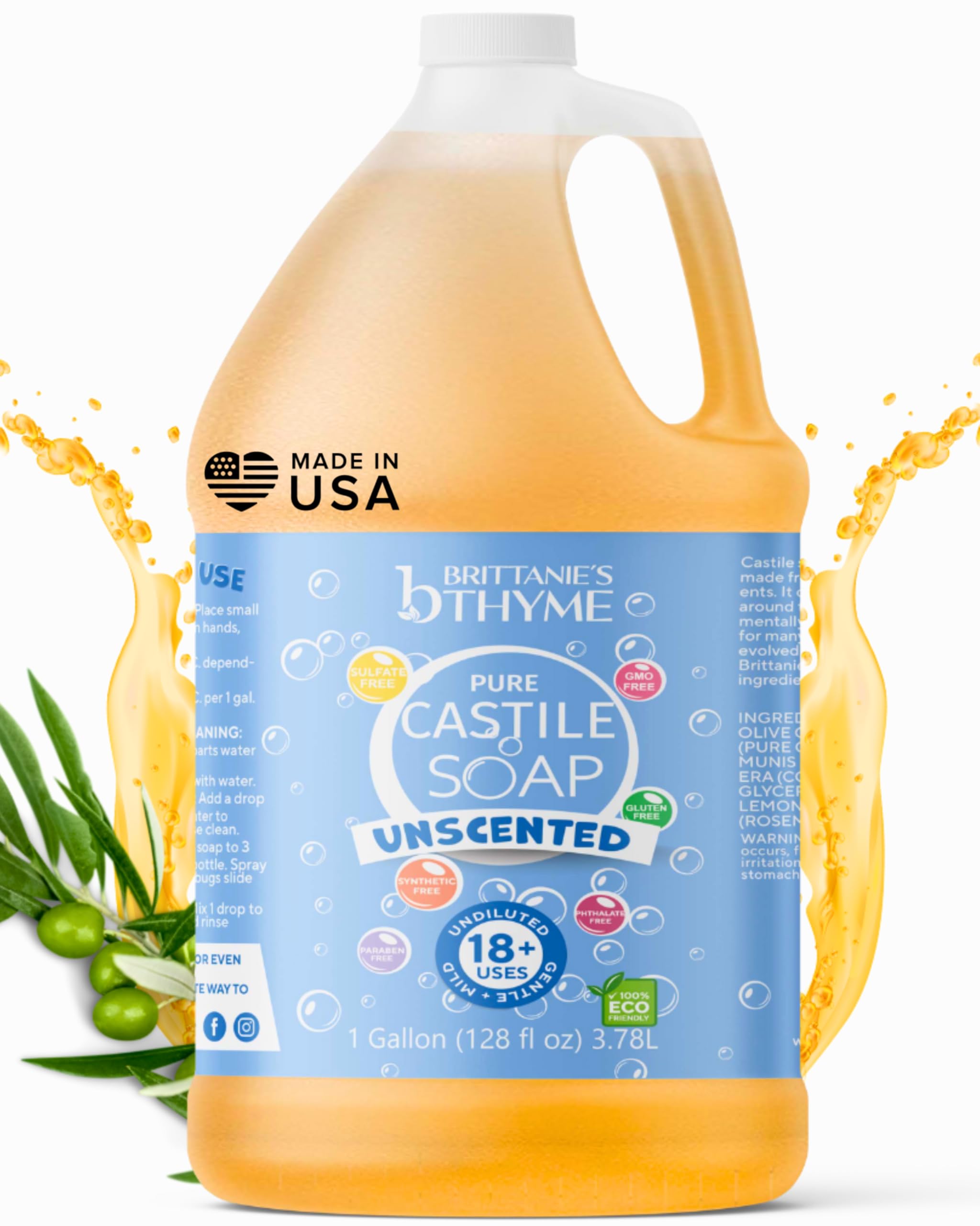 Brittanie's Thyme front gallon packaging showing clean refill convenience