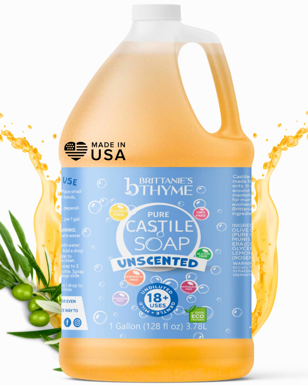 Brittanie's Thyme front gallon packaging showing clean refill convenience