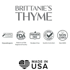 Brittanie's Thyme used at sink for hand washing, demonstrating gentle cleanse benefit