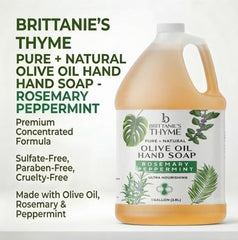 Brittanie's Thyme being poured from gallon showing easy refill convenience