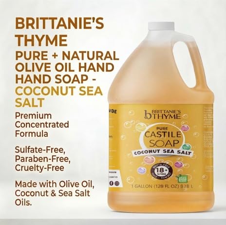Brittanie's Thyme soap foam texture close-up demonstrating gentle lather