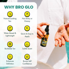 Bro Glo application on face demonstrating even coverage and natural look