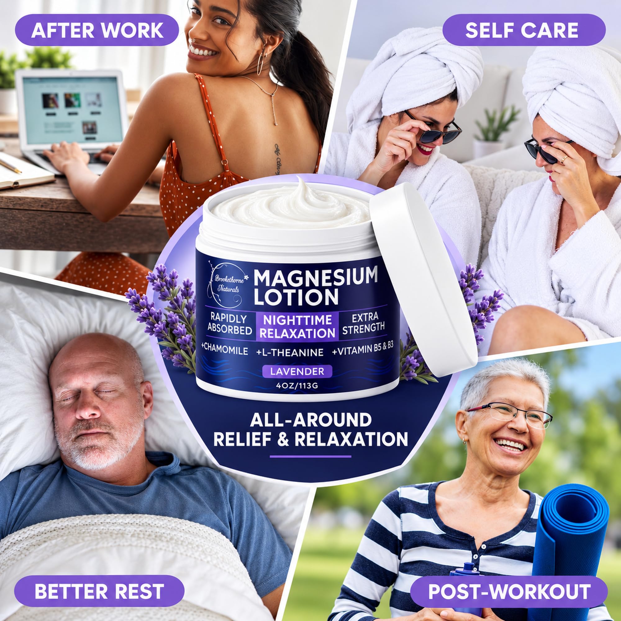 Brookethorne Naturals lotion rubbed into skin highlighting moisturizing benefit