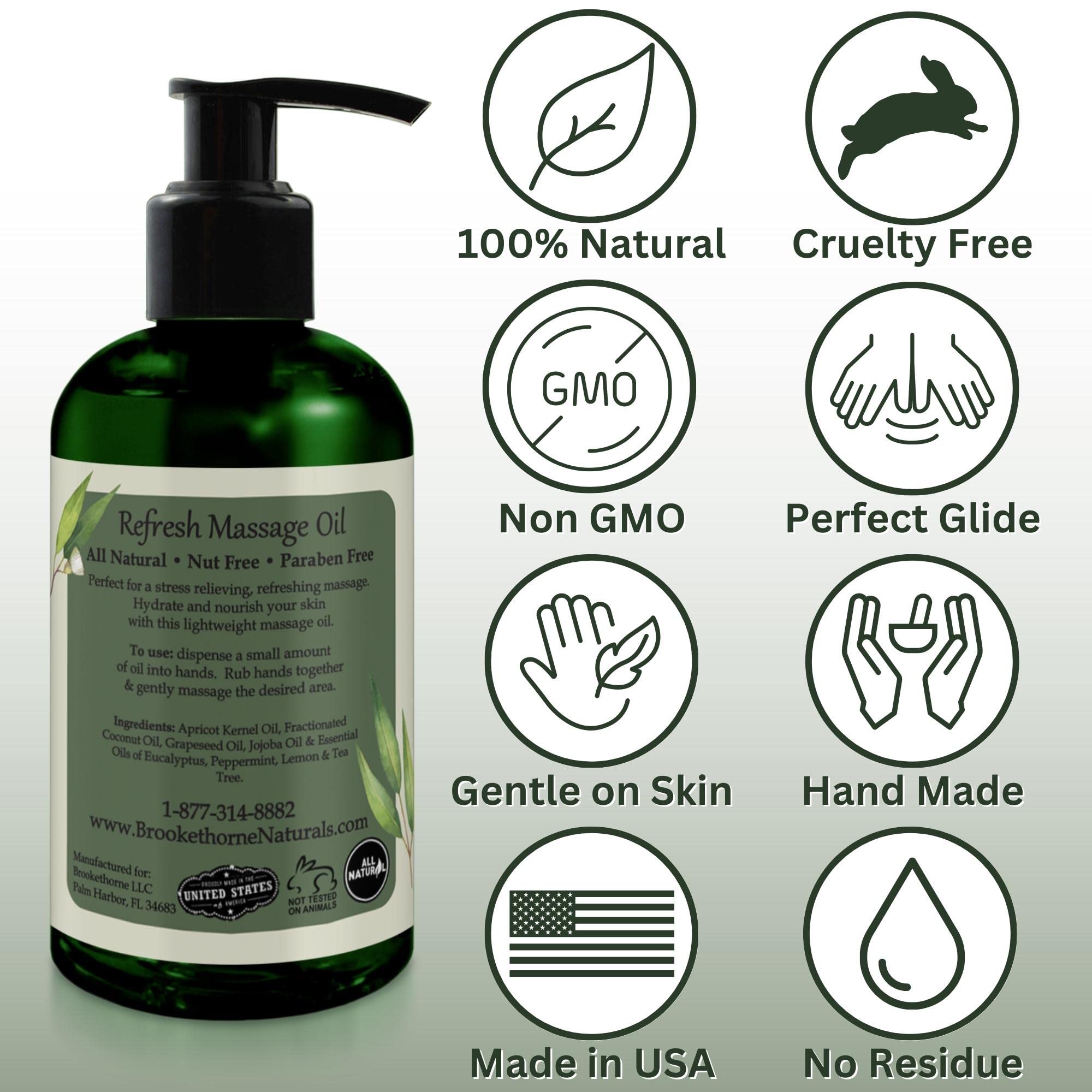 Brookethorne Naturals oil pour showing smooth texture and quick glide